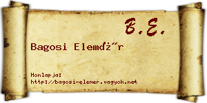 Bagosi Elemér névjegykártya